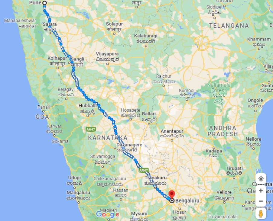 bangalore pune expressway route map
